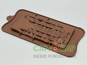 Форма для шоколада Плитка Кристалл 15,5*7,7*1см корич. силикон