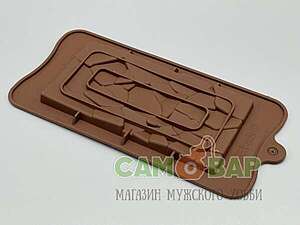 Форма для шоколада Плитка Ломаная 15,5см корич. силикон